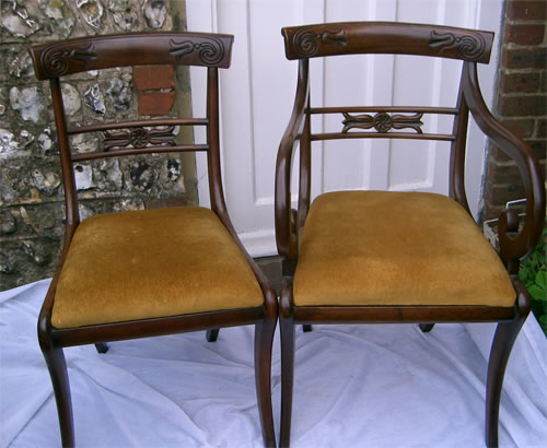 SOLD - Eight late Regency mahogany chairs