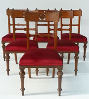 For Sale - Set of 6 Pitch Pine Victorian dining chairs