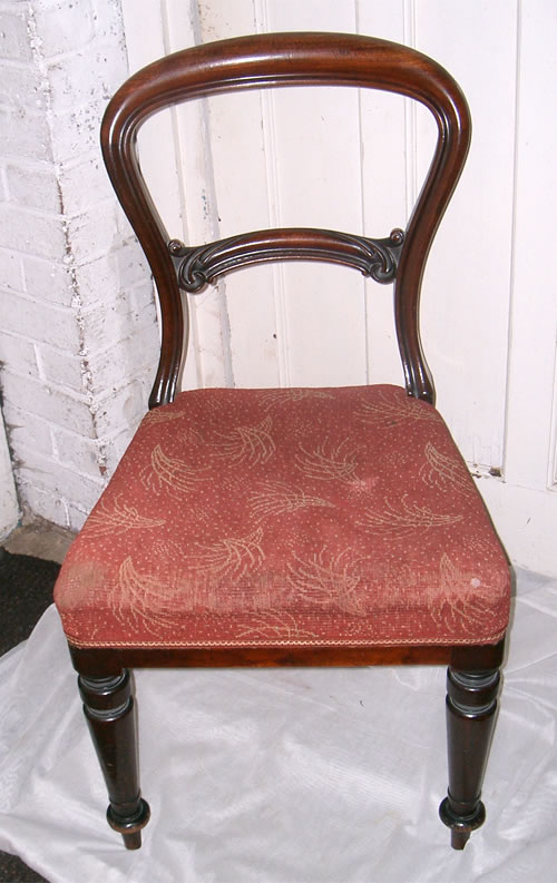 SOLD - A set of 4 excellent quality early victorian mahogany balloon back chairs