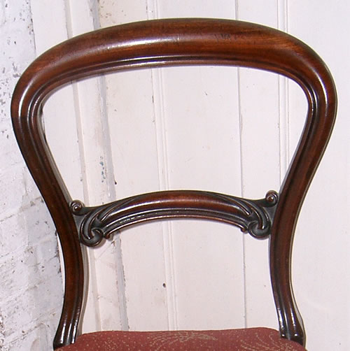 SOLD - A set of 4 excellent quality early victorian mahogany balloon back chairs