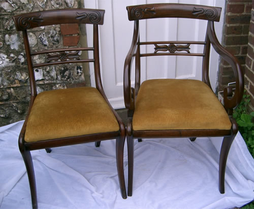 SOLD - A very good set of 8 Regency mahogany dining chairs