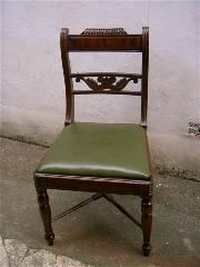 Six Regency Mahogany Chairs with drop in seats.