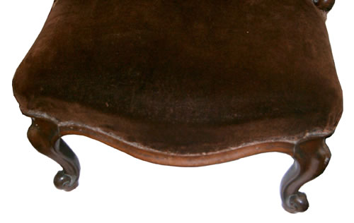 SOLD - Victorian walnut cabriole leg nursing chair